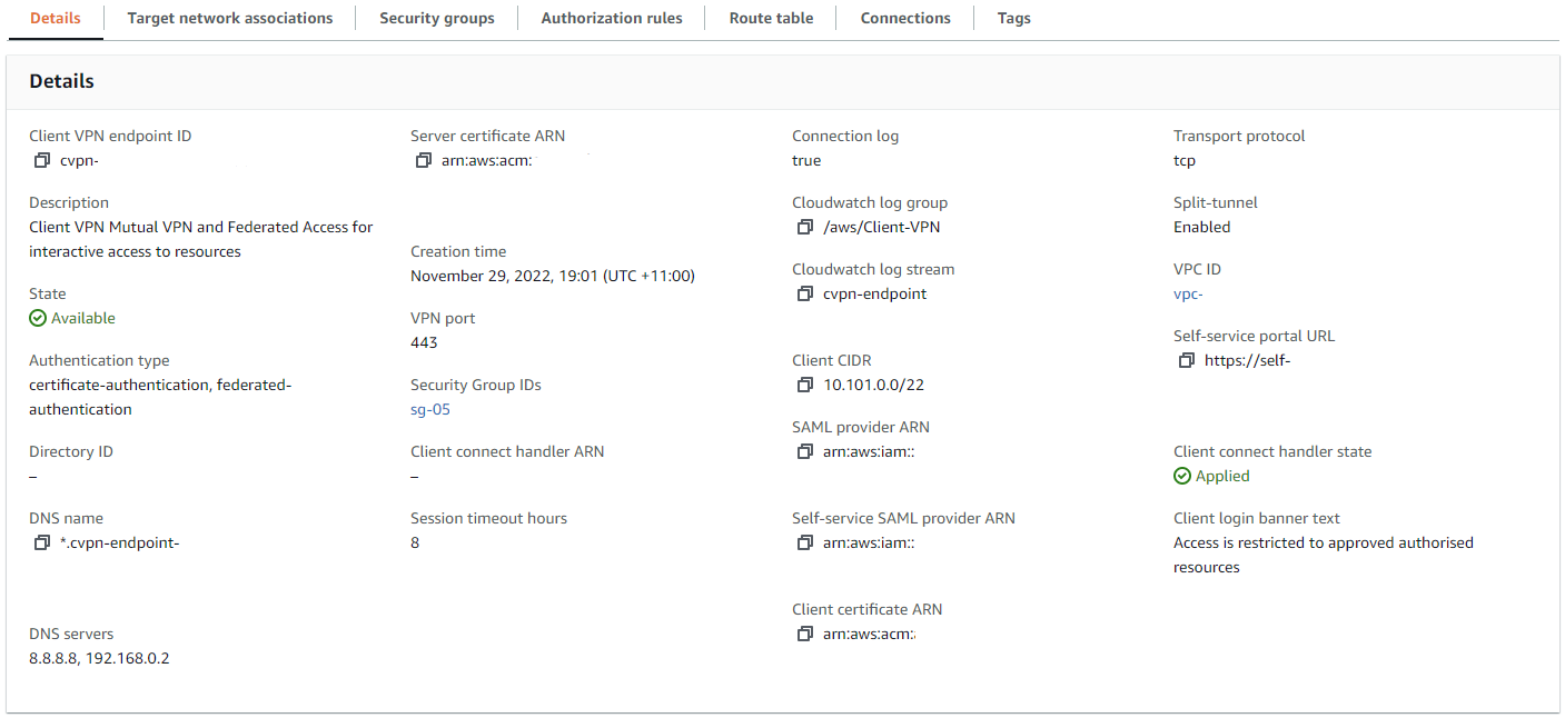 Client VPN Details